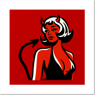 Retro Devil Girl Posters and Art